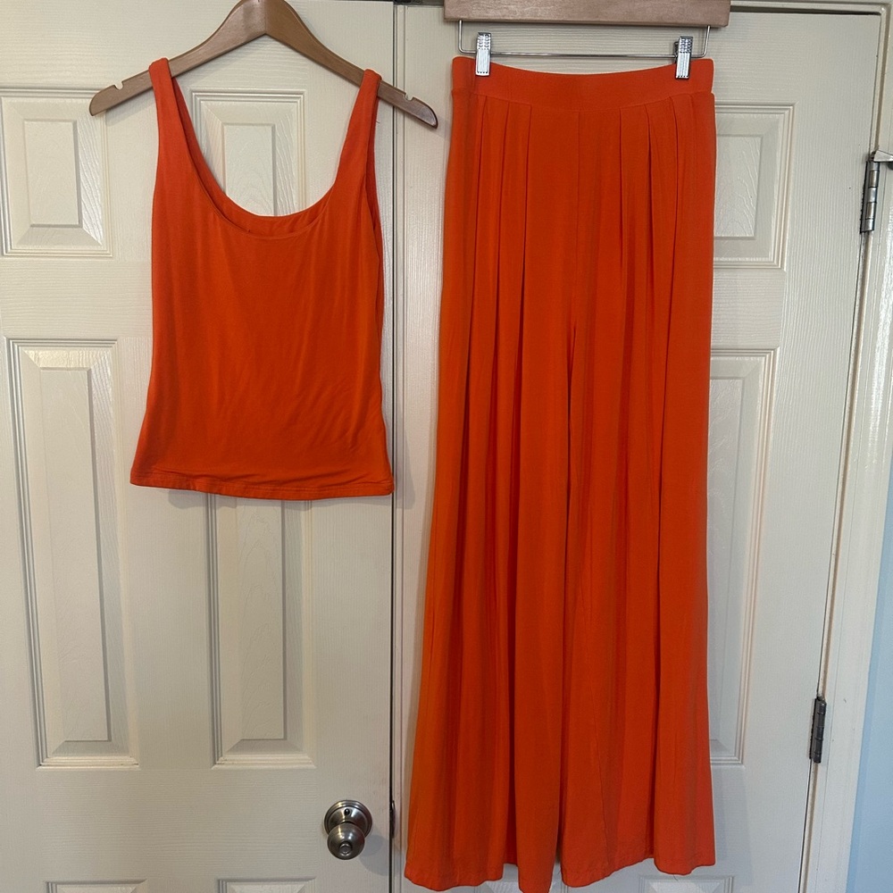 JLUXLABEL Bold Orange Top and pant Set